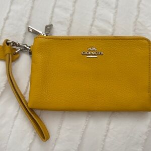 Coach Yellow Leather Wristlet